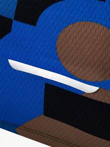 SHEIN Riding Áo thun đi xe đạp ngắn tay in họa tiết Allover có dây kéo phía trước Biker - màu đen - Xem 7