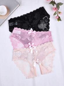 3 Cái/bộ Quần Lót Ren Hở Đáy Quần Nữ Gợi Cảm - Nhiều màu - Xem 1