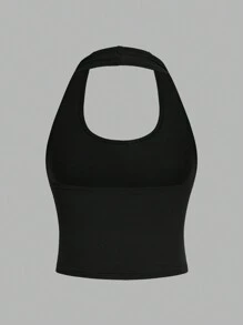 SHEIN EZwear 4件裝休閒簡約短版掛脖上衣，修身女款背心，適合夏季 - 彩色 - 查看 5