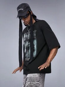 Manfinity RebelGame 男款針織休閒印花t恤