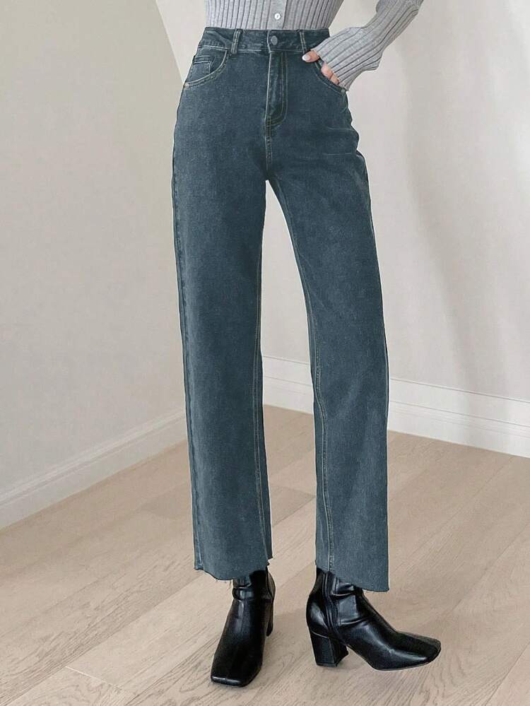 High Waist Straight Leg Jeans,Back To School Clothes
