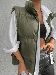 EURMUSE Women's Puffer Vest Jacket - Green - View 5