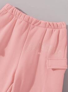 SHEIN Conjunto De Dos Piezas De Ropa Casual Deportiva Para Niñas Adolescentes - Rosa vieja - Ver 6