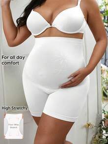 Maternity Jacquard High Waist Leggings - White - View 4