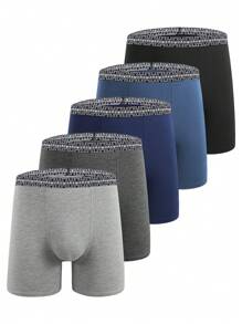 Men's 5pcs Alphabet Pattern Boxer Briefs - Multicolor - View 1