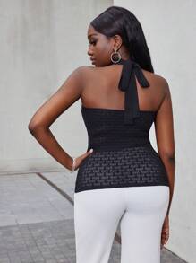 Zolique Women's Backless Halter Knit Top