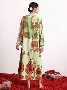 Vestido para mujer con estampado floral y estilo de corbata frontal