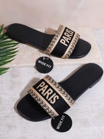 SHUZIA 大码平底拖鞋 夏季鞋 春季鞋 春假 复活节 母亲节 圣诞节 情人节礼物 宽楦