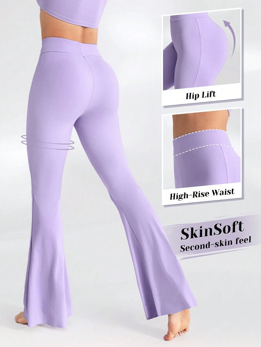 SHEIN Sports Women'S Flared Sports Pants - Purple - View 1