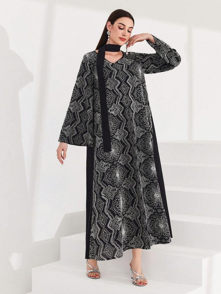 Women's Floral Printed Long Sleeve Loose Dress Fall Cloth For Women