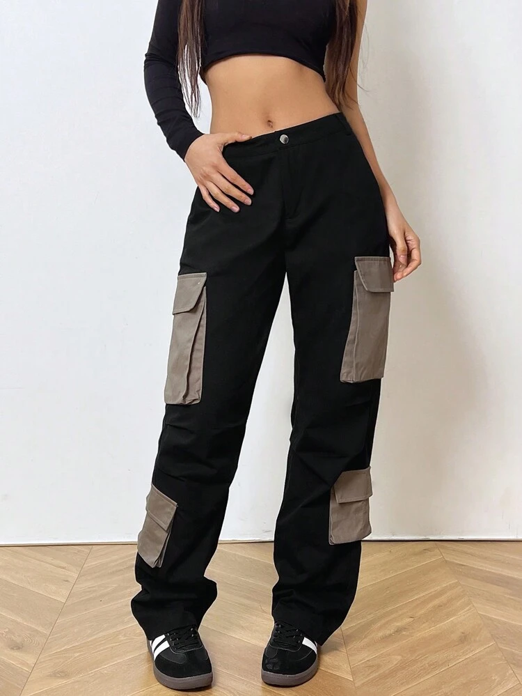 Women's Color Block Cargo Pants