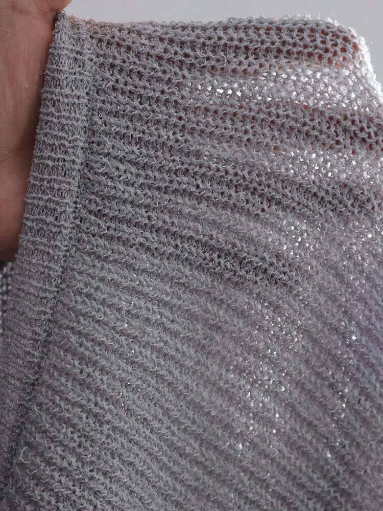 Women's Distressed Detail Long Sleeve Knit Pullover Fall Winter Sweater