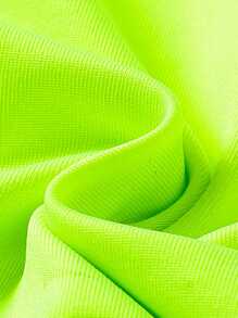 SHEIN 夏季少女休闲上衣搭配编织腰带半裙 - 綠色 - 查看 5