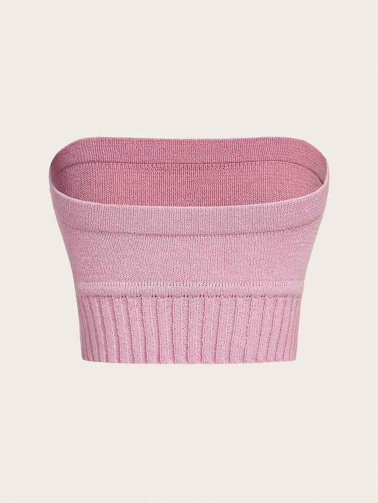 Women's Front Tie Knit Bandeau Top