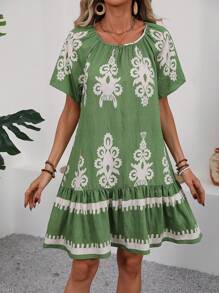 EMERY ROSE Vintage Printed Casual Dress