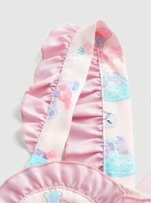Kawaii Váy dây mảnh trang trí nơ cho nữ có viền xếp nếp phía sau, đi học - Nhiều màu - Xem 5