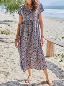 EMERY ROSE Summer Outfit Tropical Vacation Woman Clothes Women Long Dresses - Multicolor - View 6