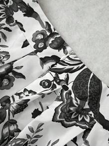 SHEIN Unity 女士花卉印花百褶裙 - 黑色 - 查看 5