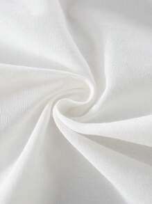 SHEIN Young Boy Casual College Style Festival Versatile Lapel Weave Decoration Patch Pocket Shirt, Suitable For Festive Gatherings, , School, Spring And Summer - White - View 3