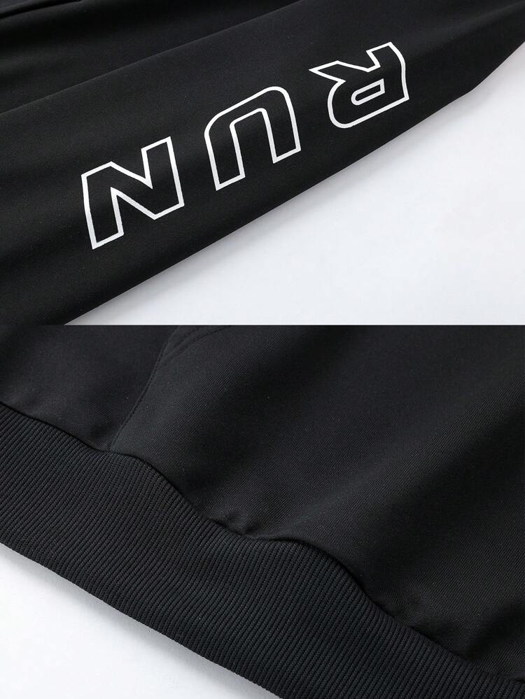 Men's Letter Printed Hooded Sports Sweatshirt Men Sweatshirt