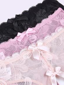 3 Cái/bộ Quần Lót Ren Hở Đáy Quần Nữ Gợi Cảm - Nhiều màu - Xem 3