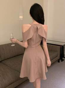 DAZY 女士露肩 A 字形礼服舞会礼服 - 粉色 - 查看 5