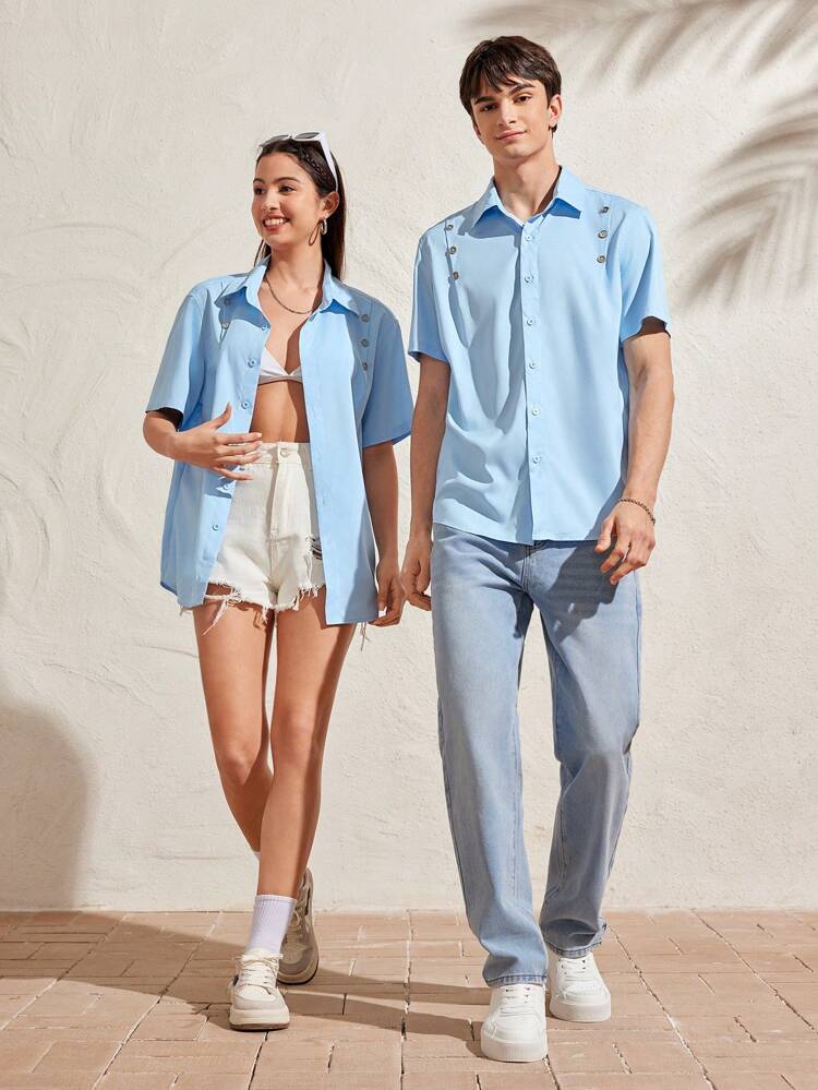 Men's Woven Casual Short Sleeve Shirt