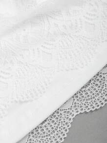 EgrlEra Falda blanca con lazo y encaje de color contrastante estilo Y2K - Blanco - Ver 3