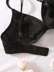 Smooth Comfortable Seamless Padded Bra For Women - Black - View 3