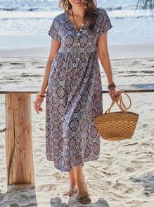 EMERY ROSE Summer Outfit Tropical Vacation Woman Clothes Women Long Dresses - Multicolor - View 3