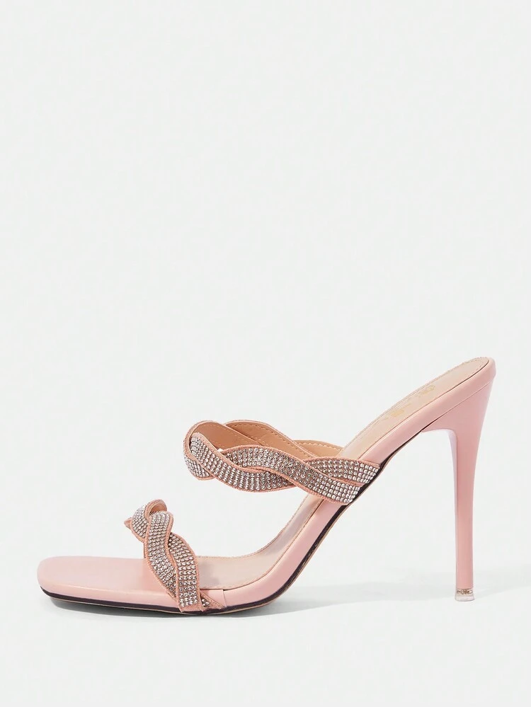Women's Pointed Toe Stiletto Heel Sexy Fashion Pink High Heel Sandals