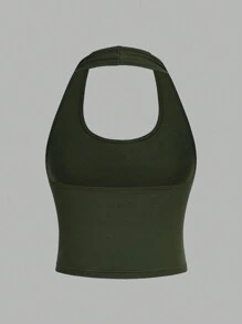 SHEIN EZwear 4件裝休閒簡約短版掛脖上衣，修身女款背心，適合夏季 - 彩色 - 查看 12