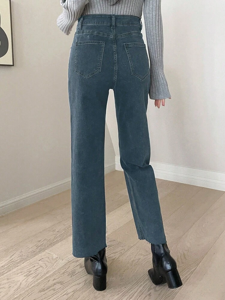 High Waist Straight Leg Jeans,Back To School Clothes
