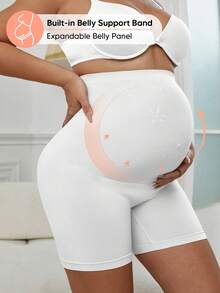 Maternity Jacquard High Waist Leggings - White - View 3