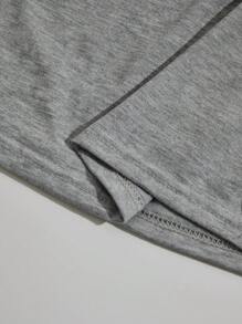 SHEIN Unity Của phụ nữ Màu thuần Vòng cổ Ngắn tay Áo thun - Nhiều màu - Xem 7