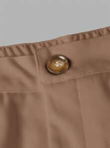 Manfinity Homme Nam Màu thuần Quần short Với Túi xéo - Màu Khaki - Xem 4