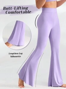 SHEIN Sports Women'S Flared Sports Pants - Purple - View 6