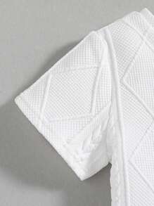 SHEIN 青年男子英文字母拼接細節短袖t恤和短褲