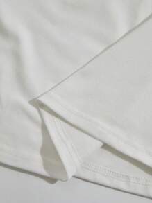 SHEIN Unity Của phụ nữ Màu thuần Vòng cổ Ngắn tay Áo thun - Nhiều màu - Xem 14