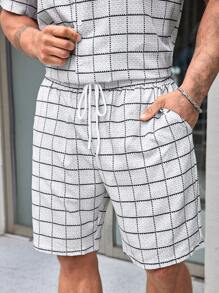 Manfinity Homme Men's Plus Size Plaid Short Sleeve Shirt Suit - Multicolor - View 7