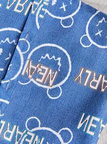 Baby Boy'S Casual Face Pattern Short Sleeve Shirt And Shorts Set, Summer