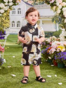 男嬰 2 件春夏經典陽光印花紳士日常休閒裝 - 彩色 - 查看 6