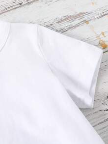 Baby Boys' Cartoon Easter Egg Pattern Short Sleeve Crewneck T-Shirt, Suitable For Summer - White - View 2