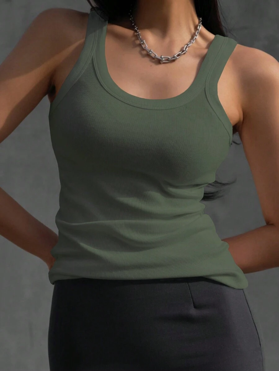 DAZY 女款純色圓領背心上衣