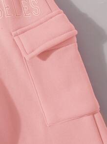 SHEIN Conjunto De Dos Piezas De Ropa Casual Deportiva Para Niñas Adolescentes - Rosa vieja - Ver 3