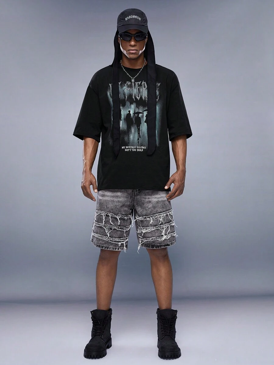 Manfinity RebelGame 男款針織休閒印花t恤