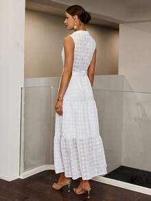 Sollinarry 女士夏季休闲度假刺绣无袖单排扣长裙，音乐节，可爱