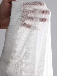 SHEIN Unity 女士純色針織毛衣褲 - 白色 - 查看 7