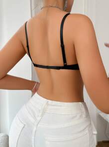 SHEIN Women's Sparkling Sequin Bra - Black - View 2