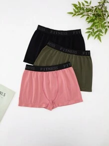 Manfinity Sport Corelite Men's 3pcs/Set Sports Boxer Briefs With Letter Print - Multicolor - View 5